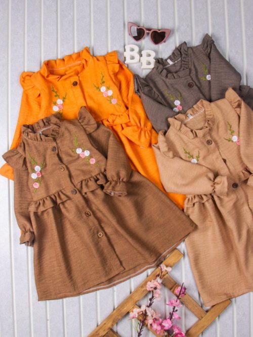 IMG_20251216_195048_860 سارافون گلدوزی پرک دار رنگ قهوه ای