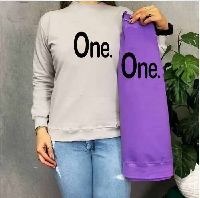 بلوز آستین بلند زنانه چاپ One